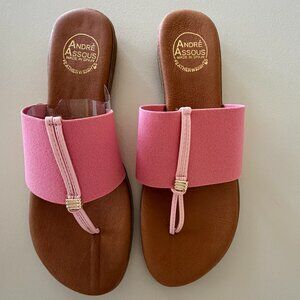 Brand NEW Andre Assous Nice Wedge Sandal Rose/Pink, Size 8 Made in Spain